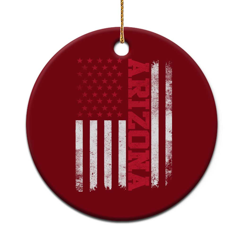 Arizona Pride Ceramic Ornament Vintage American Flag Distressed Varsity Aesthetic Letters AZ State TS11 1pc Red Print Your Wear