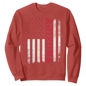 Arizona Pride Sweatshirt Vintage American Flag Distressed Varsity Aesthetic Letters AZ State TS11 Red Print Your Wear