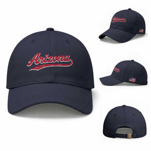 Arizona Varsity Script Classic Sports Jersey Style Baseball Cap TS11 Baseball Cap Universal Fit Navy Print Your Wear