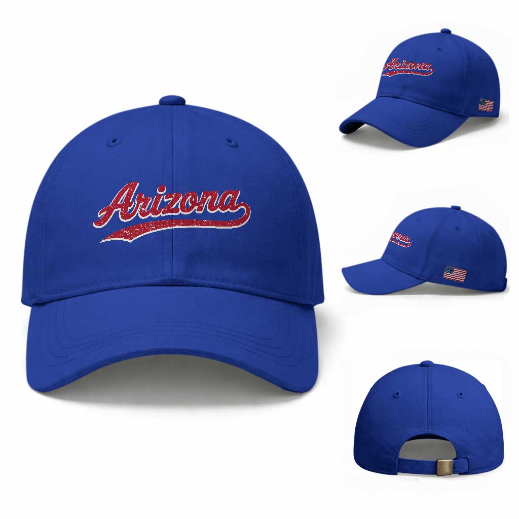 Arizona Varsity Script Classic Sports Jersey Style Baseball Cap TS11 Baseball Cap Universal Fit Royal Blue Print Your Wear
