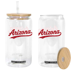 Arizona Varsity Script Classic Sports Jersey Style Glass Can TS11 Print Your Wear