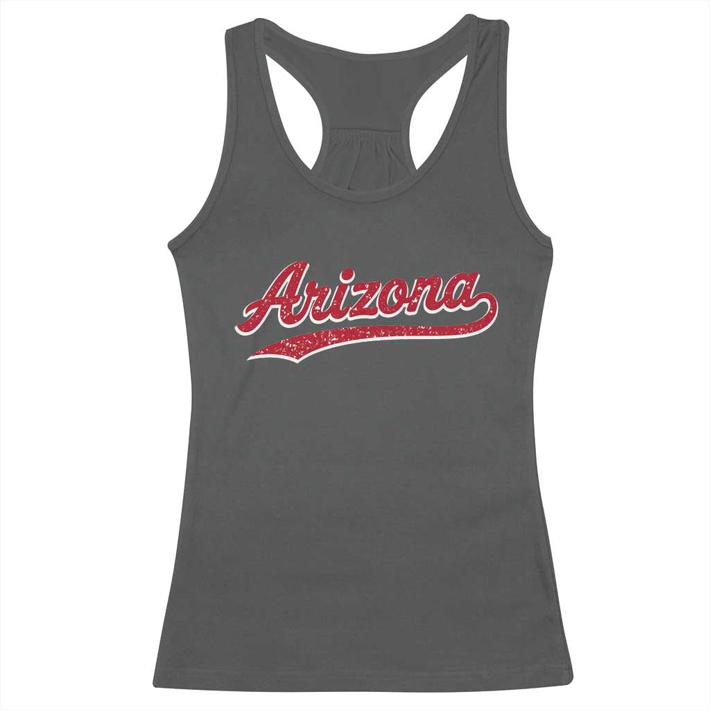 Arizona Varsity Script Classic Sports Jersey Style Racerback Tank Top TS11 Dark Heather Print Your Wear