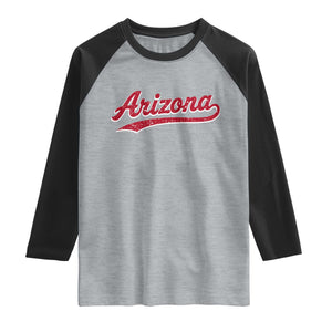 Arizona Varsity Script Classic Sports Jersey Style Raglan Shirt TS11 Heather Gray Black Print Your Wear