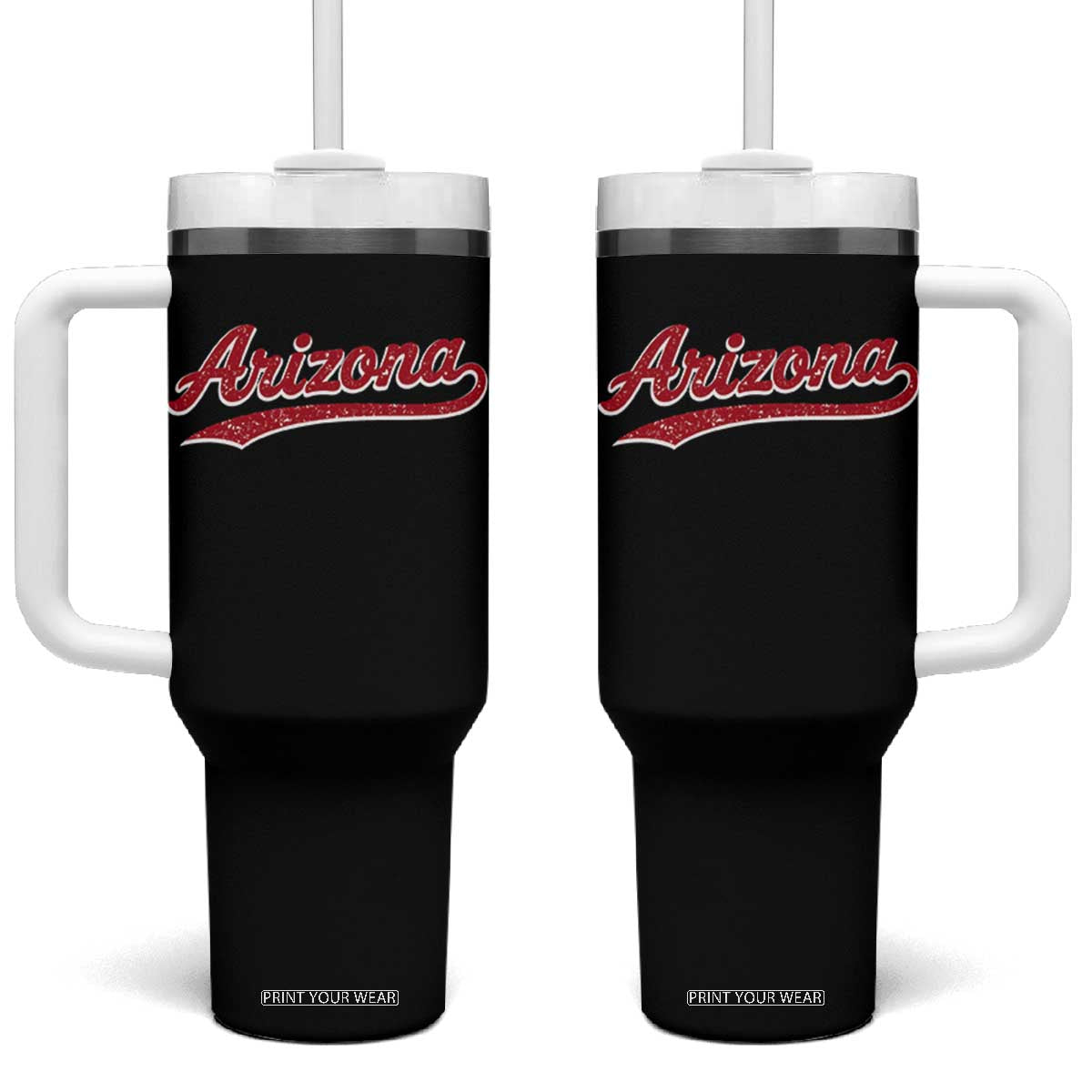 Arizona Varsity Script Classic Sports Jersey Style Tumbler With Handle TS11 One Size: 40 oz Black Print Your Wear