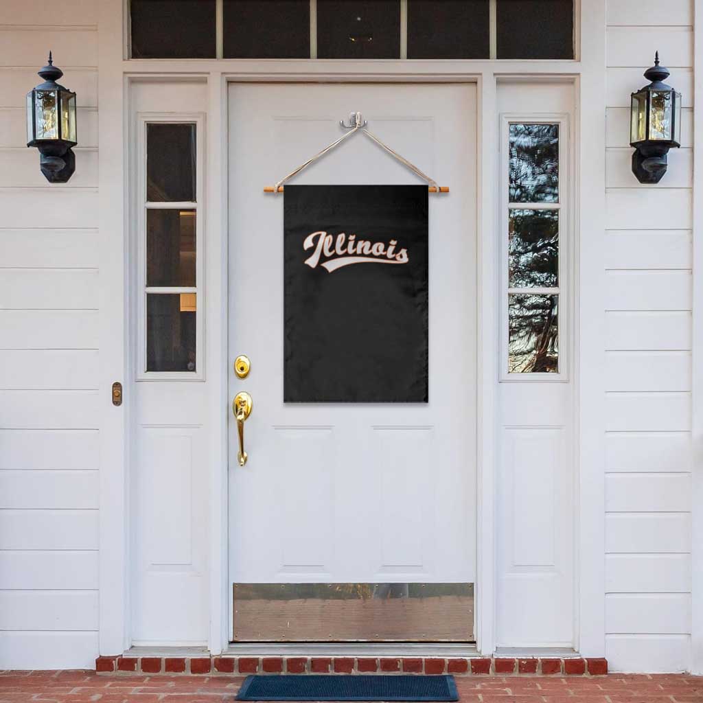 Illinois Vintage Orange Varsity Script Text Classic Sports Jersey Style Garden Flag TS11 Print Your Wear