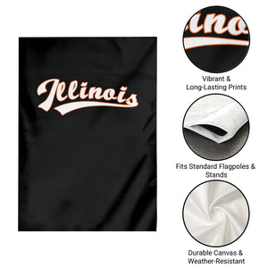 Illinois Vintage Orange Varsity Script Text Classic Sports Jersey Style Garden Flag TS11 Print Your Wear
