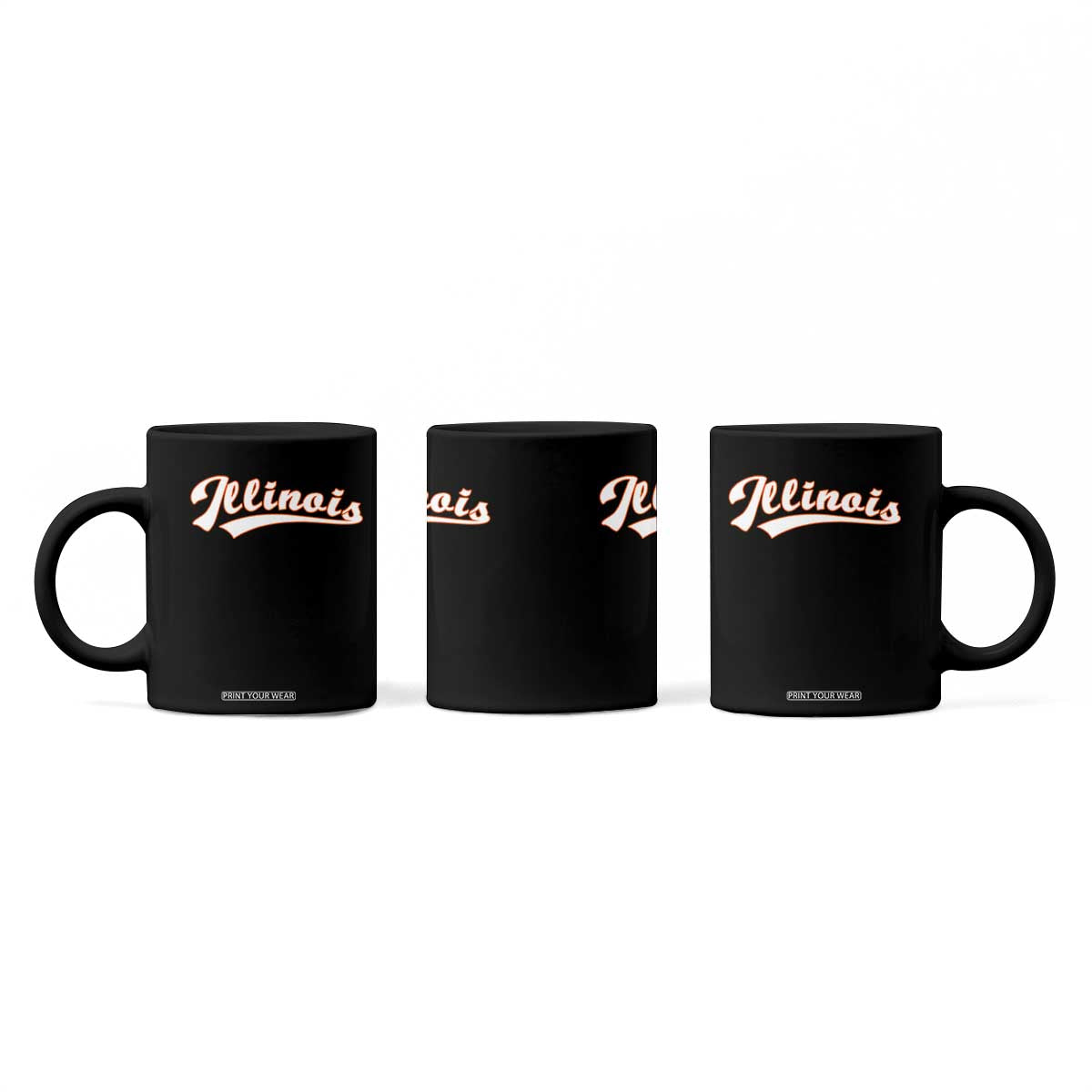 Illinois Vintage Orange Varsity Script Text Classic Sports Jersey Style Coffee Mug TS11 Print Your Wear