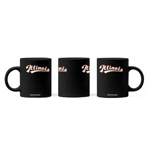 Illinois Vintage Orange Varsity Script Text Classic Sports Jersey Style Coffee Mug TS11 Print Your Wear