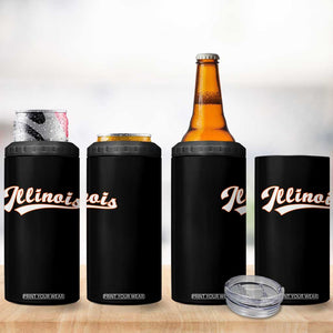 Illinois Vintage Orange Varsity Script Text Classic Sports Jersey Style 4 in 1 Can Cooler Tumbler TS11 Print Your Wear