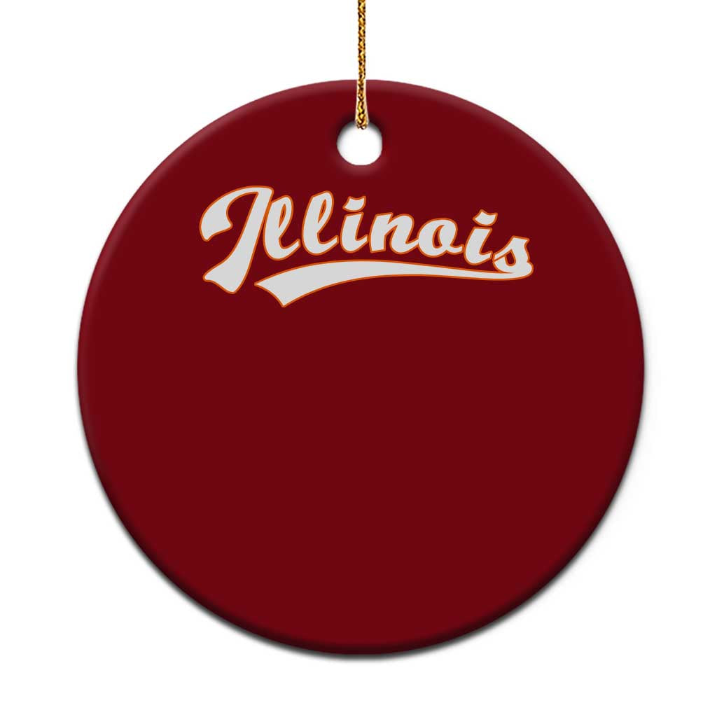 Illinois Vintage Orange Varsity Script Text Classic Sports Jersey Style Ceramic Ornament TS11 1pc Red Print Your Wear