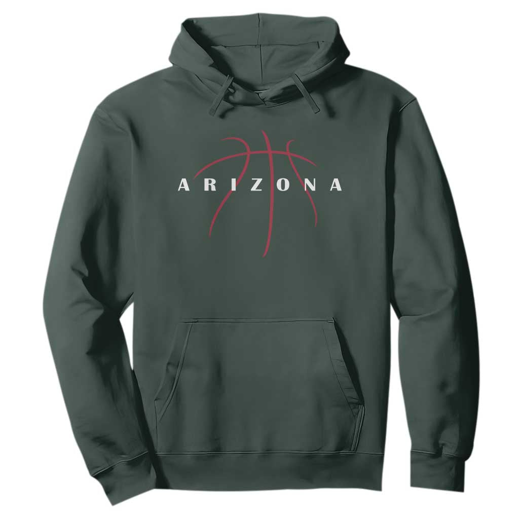 Arizona Fan Basketball Grooves Graphic AZ State Hoodie TS11 Dark Forest Green Print Your Wear