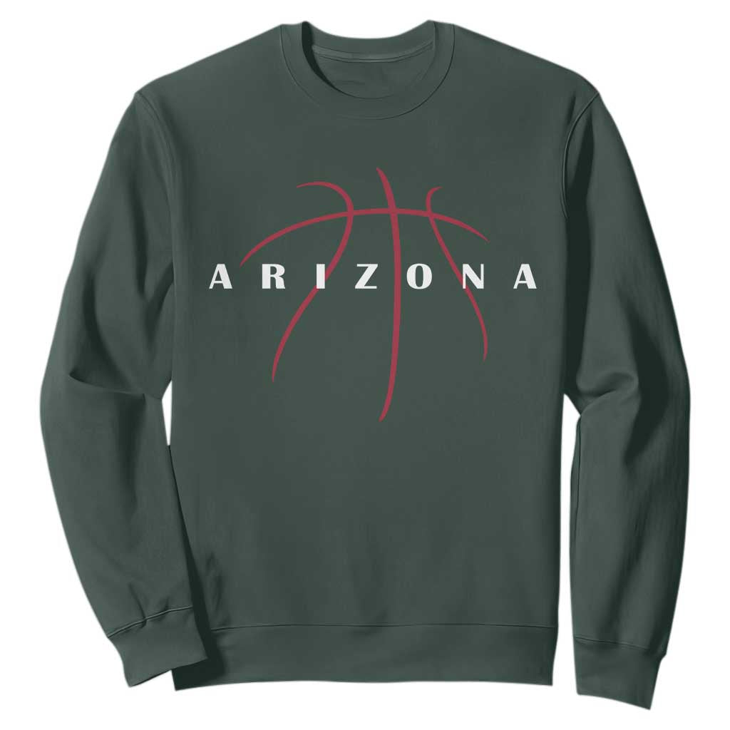 Arizona Fan Basketball Grooves Graphic AZ State Sweatshirt TS11 Dark Forest Green Print Your Wear