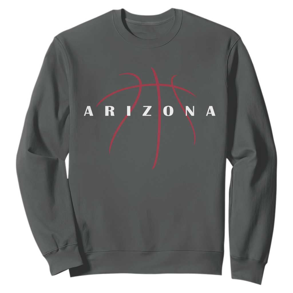 Arizona Fan Basketball Grooves Graphic AZ State Sweatshirt TS11 Dark Heather Print Your Wear