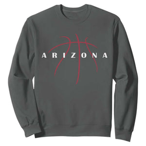 Arizona Fan Basketball Grooves Graphic AZ State Sweatshirt TS11 Dark Heather Print Your Wear