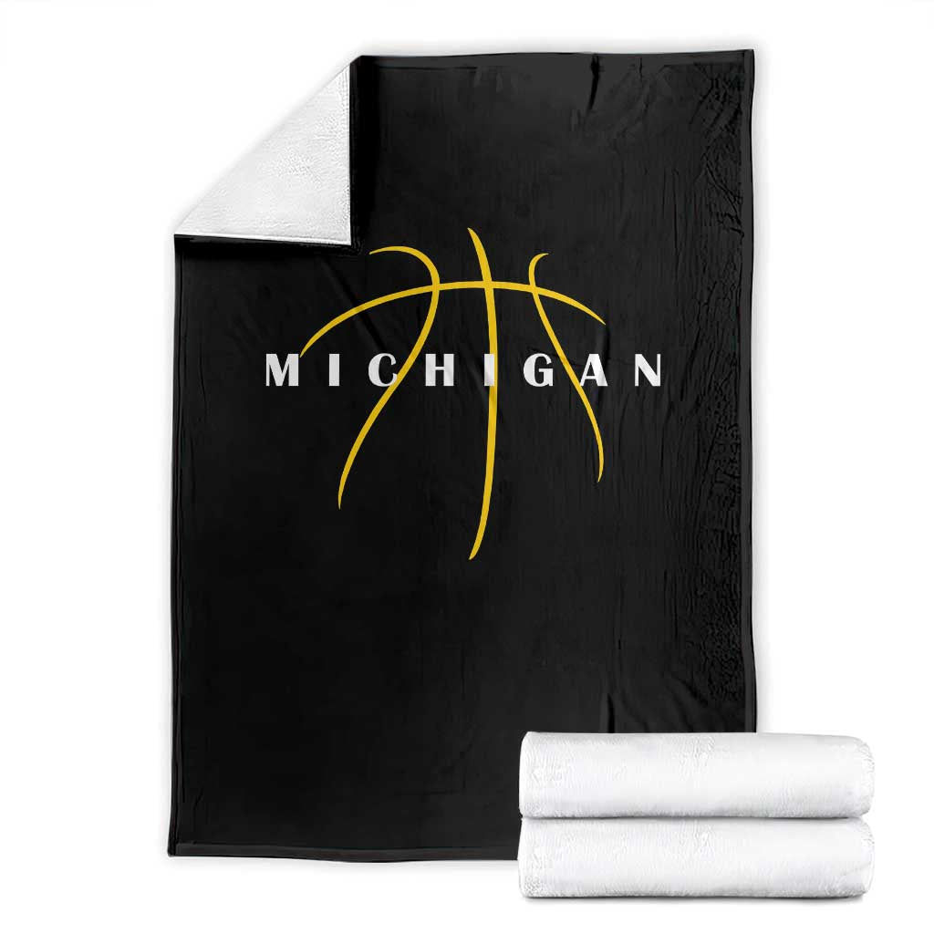 Michigan Fan Basketball Grooves Graphic MI State Throw Blanket TS11 Black Print Your Wear