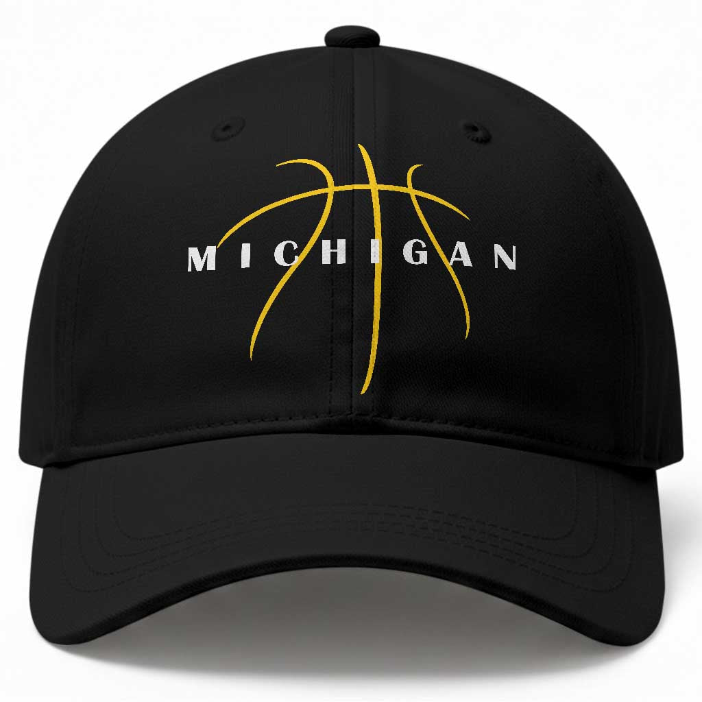 Michigan Fan Basketball Grooves Graphic MI State Baseball Cap TS11 Print Your Wear