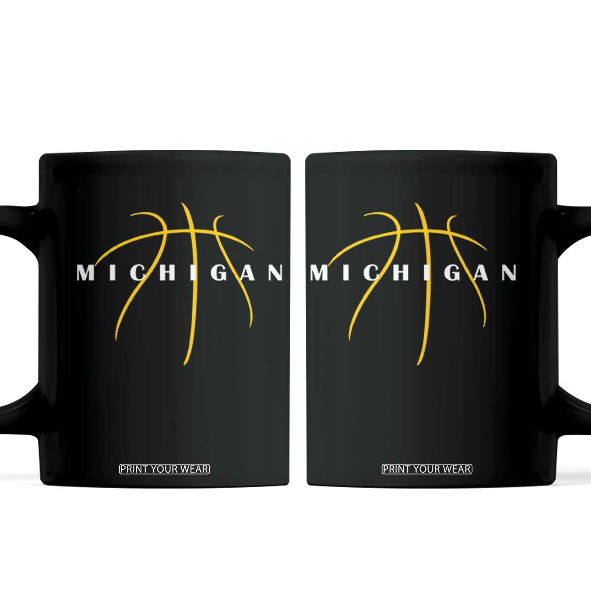 Michigan Fan Basketball Grooves Graphic MI State Coffee Mug TS11 Black Print Your Wear