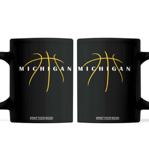 Michigan Fan Basketball Grooves Graphic MI State Coffee Mug TS11 Black Print Your Wear