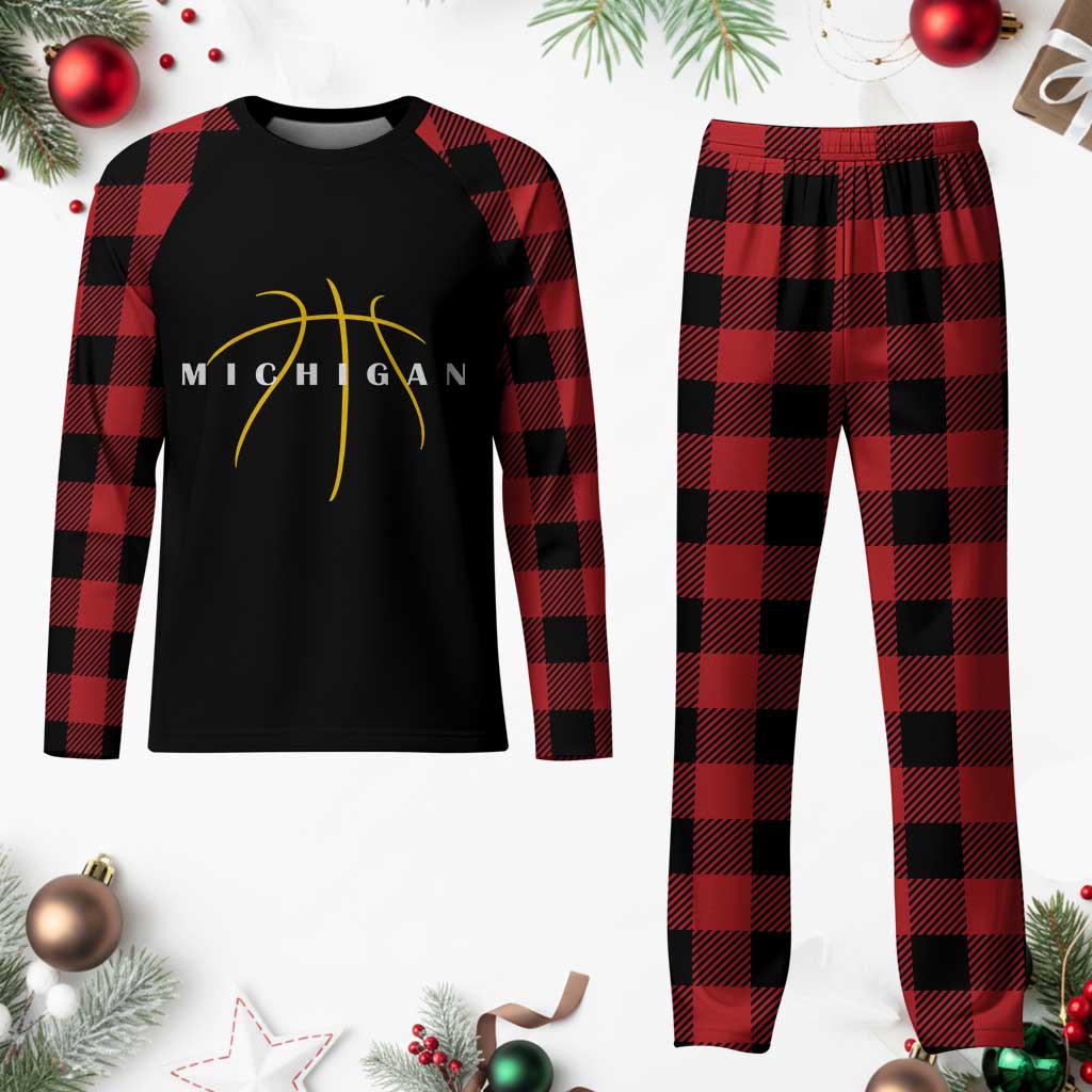 Michigan Fan Basketball Grooves Graphic MI State Plaid Pajama Set TS11 Buffalo Plaid Print Your Wear