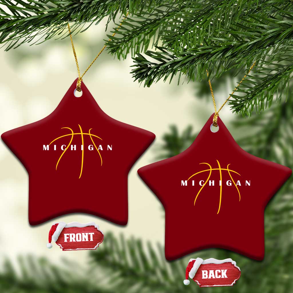 Michigan Fan Basketball Grooves Graphic MI State Ceramic Ornament TS11 Print Your Wear