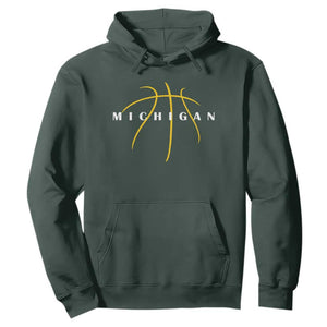 Michigan Fan Basketball Grooves Graphic MI State Hoodie TS11 Dark Forest Green Print Your Wear