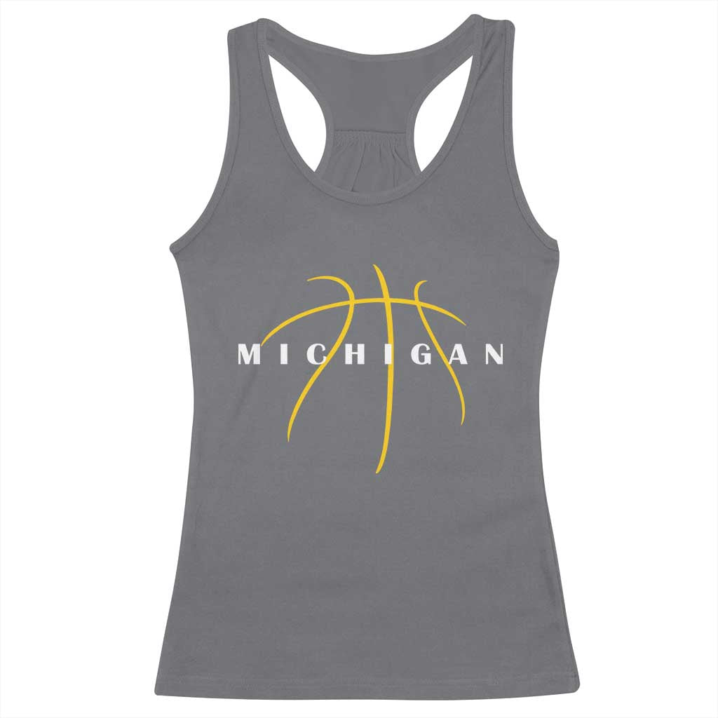 Michigan Fan Basketball Grooves Graphic MI State Racerback Tank Top TS11 Charcoal Print Your Wear