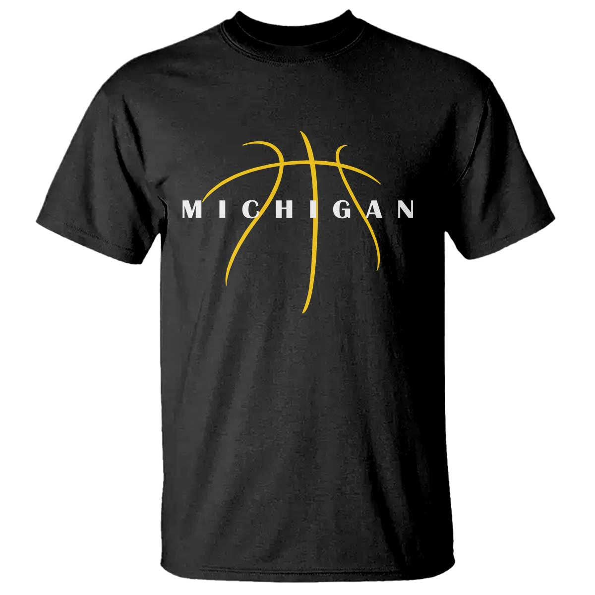 Michigan Fan Basketball Grooves Graphic MI State T Shirt TS11 Black Print Your Wear