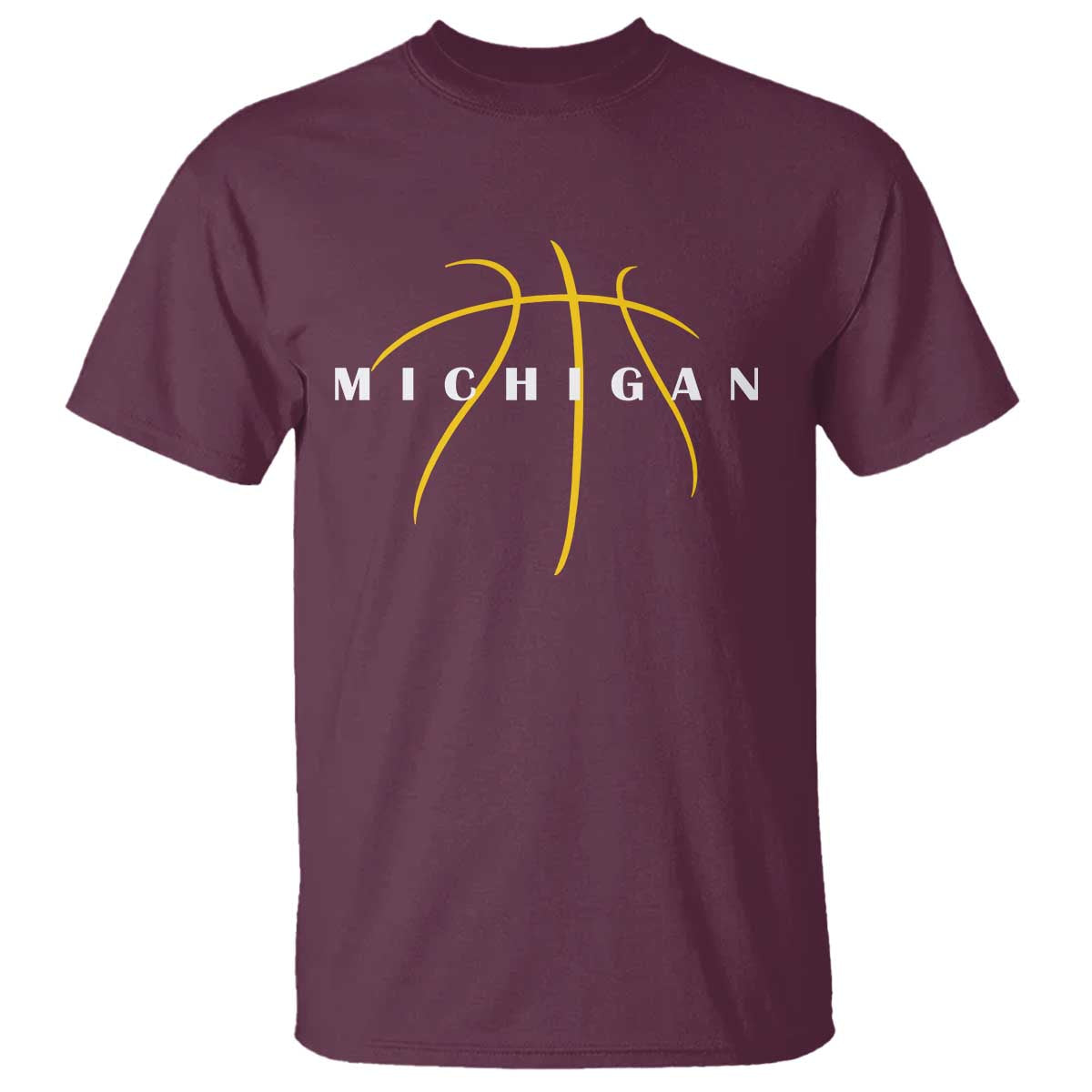 Michigan Fan Basketball Grooves Graphic MI State T Shirt TS11 Maroon Print Your Wear