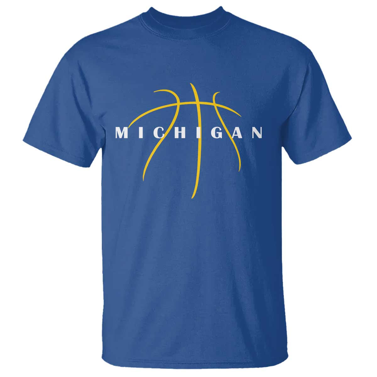Michigan Fan Basketball Grooves Graphic MI State T Shirt TS11 Royal Blue Print Your Wear
