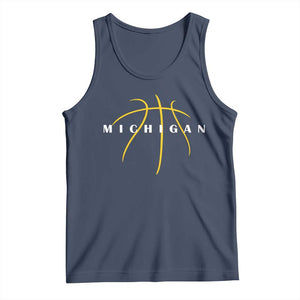 Michigan Fan Basketball Grooves Graphic MI State Tank Top TS11 Navy Print Your Wear