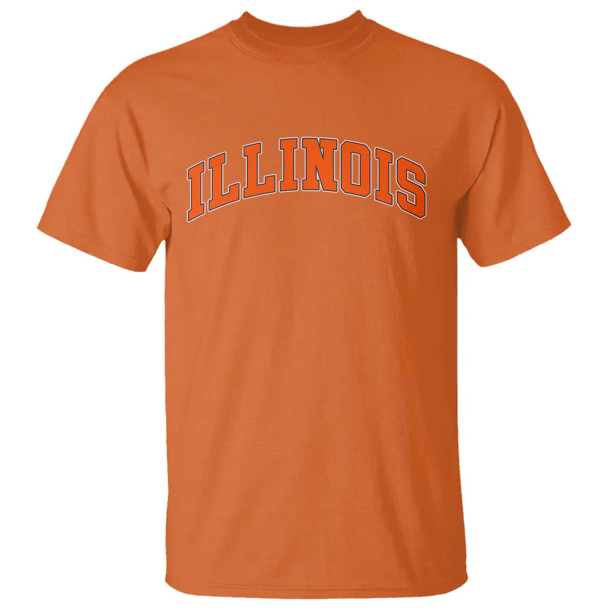 Illinois Sports Fan T Shirt Vintage Orange Blue Throwback Text IL State TS11 Orange Print Your Wear