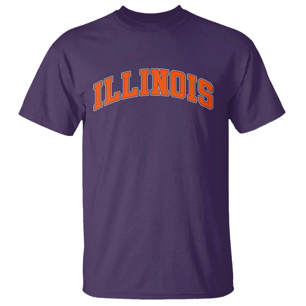 Illinois Sports Fan T Shirt Vintage Orange Blue Throwback Text IL State TS11 Purple Print Your Wear