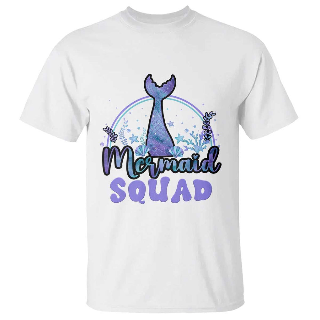 Mermaid Squad T Shirt Birthday Party Girl B-Day Ocean TS11 White Print Your Wear