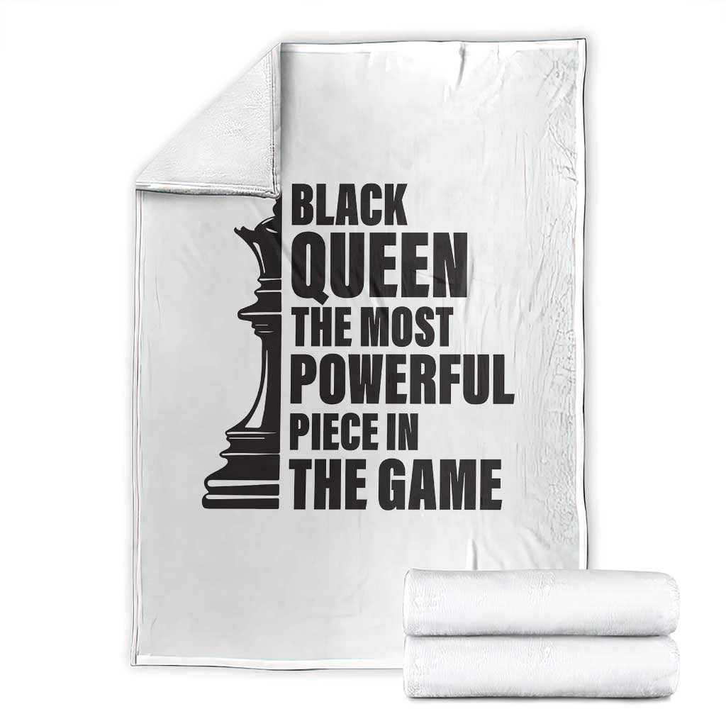 Chess Lover Throw Blanket Black Queen The Most Powerful Piece In The Game Checkmate TS11 White Print Your Wear