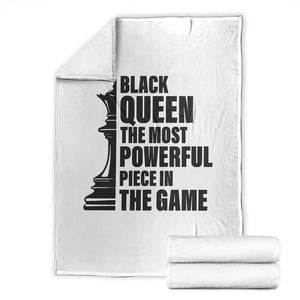 Chess Lover Throw Blanket Black Queen The Most Powerful Piece In The Game Checkmate TS11 White Print Your Wear