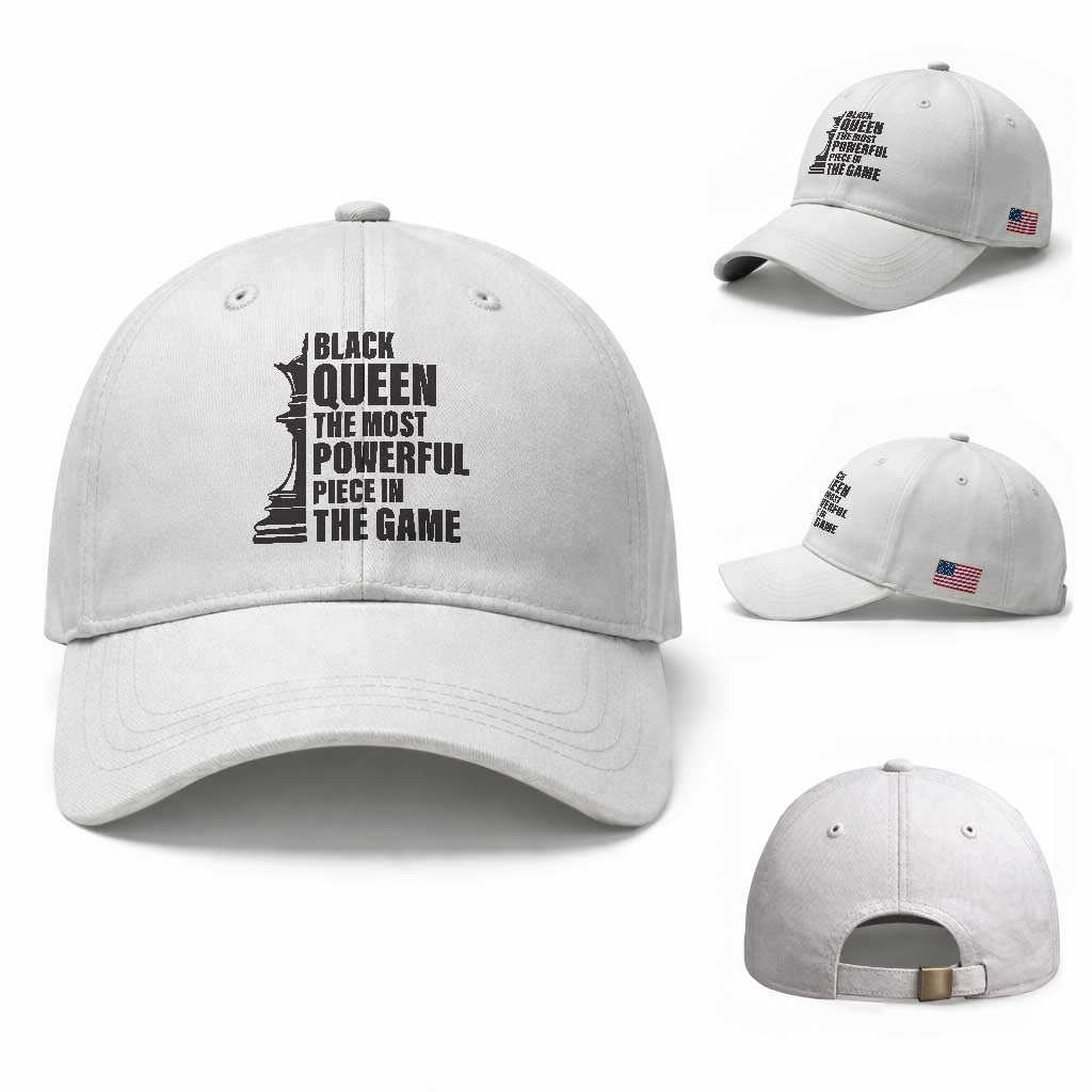 Chess Lover Baseball Cap Black Queen The Most Powerful Piece In The Game Checkmate TS11 Baseball Cap Universal Fit White Print Your Wear