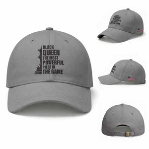 Chess Lover Baseball Cap Black Queen The Most Powerful Piece In The Game Checkmate TS11 Baseball Cap Universal Fit Sport Gray Print Your Wear