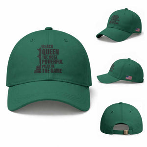 Chess Lover Baseball Cap Black Queen The Most Powerful Piece In The Game Checkmate TS11 Baseball Cap Universal Fit Irish Green Print Your Wear
