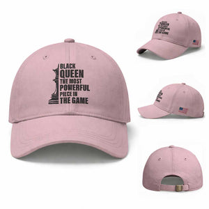 Chess Lover Baseball Cap Black Queen The Most Powerful Piece In The Game Checkmate TS11 Baseball Cap Universal Fit Light Pink Print Your Wear