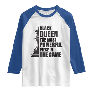 Chess Lover Raglan Shirt Black Queen The Most Powerful Piece In The Game Checkmate TS11 White Royal Print Your Wear