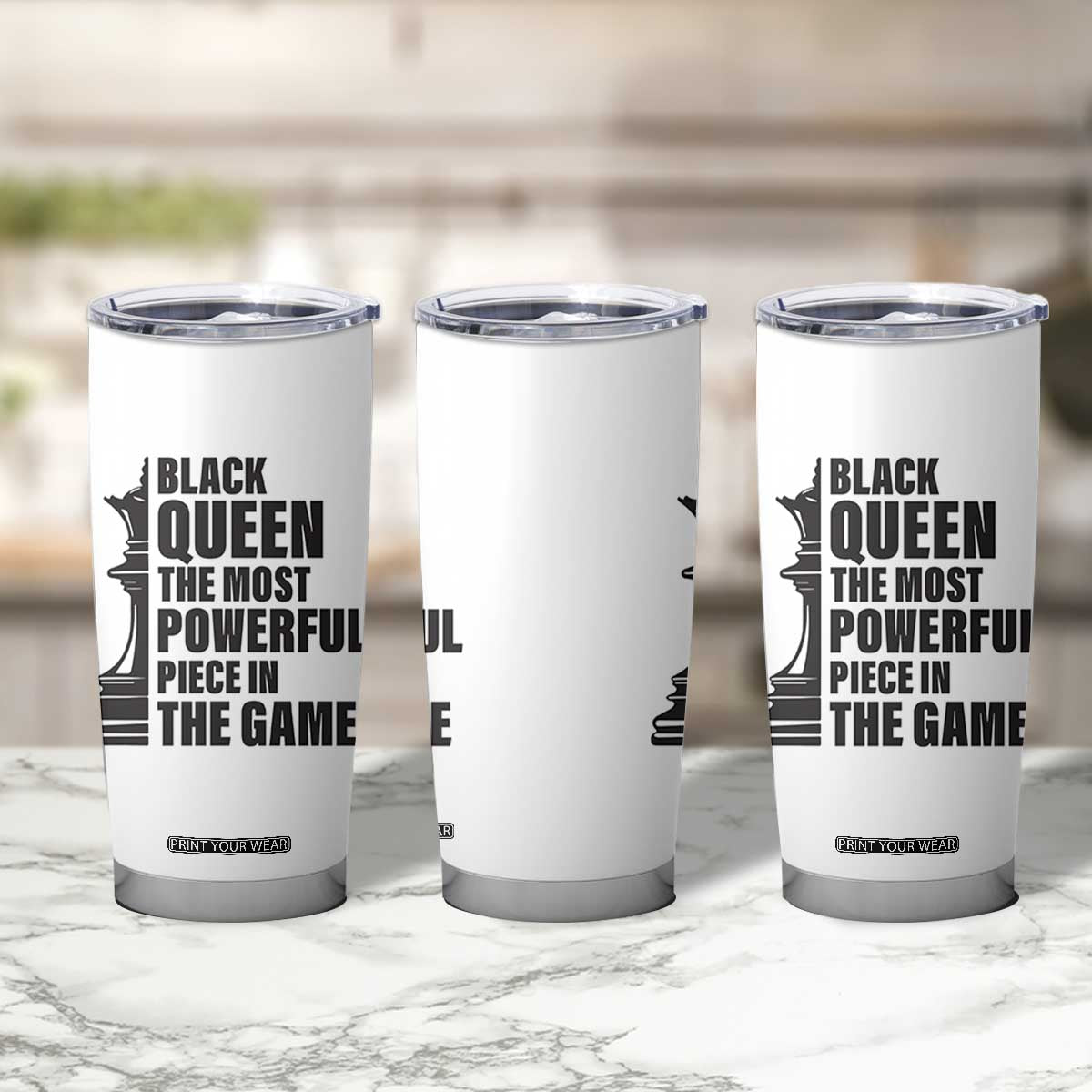Chess Lover Tumbler Cup Black Queen The Most Powerful Piece In The Game Checkmate TS11 Print Your Wear