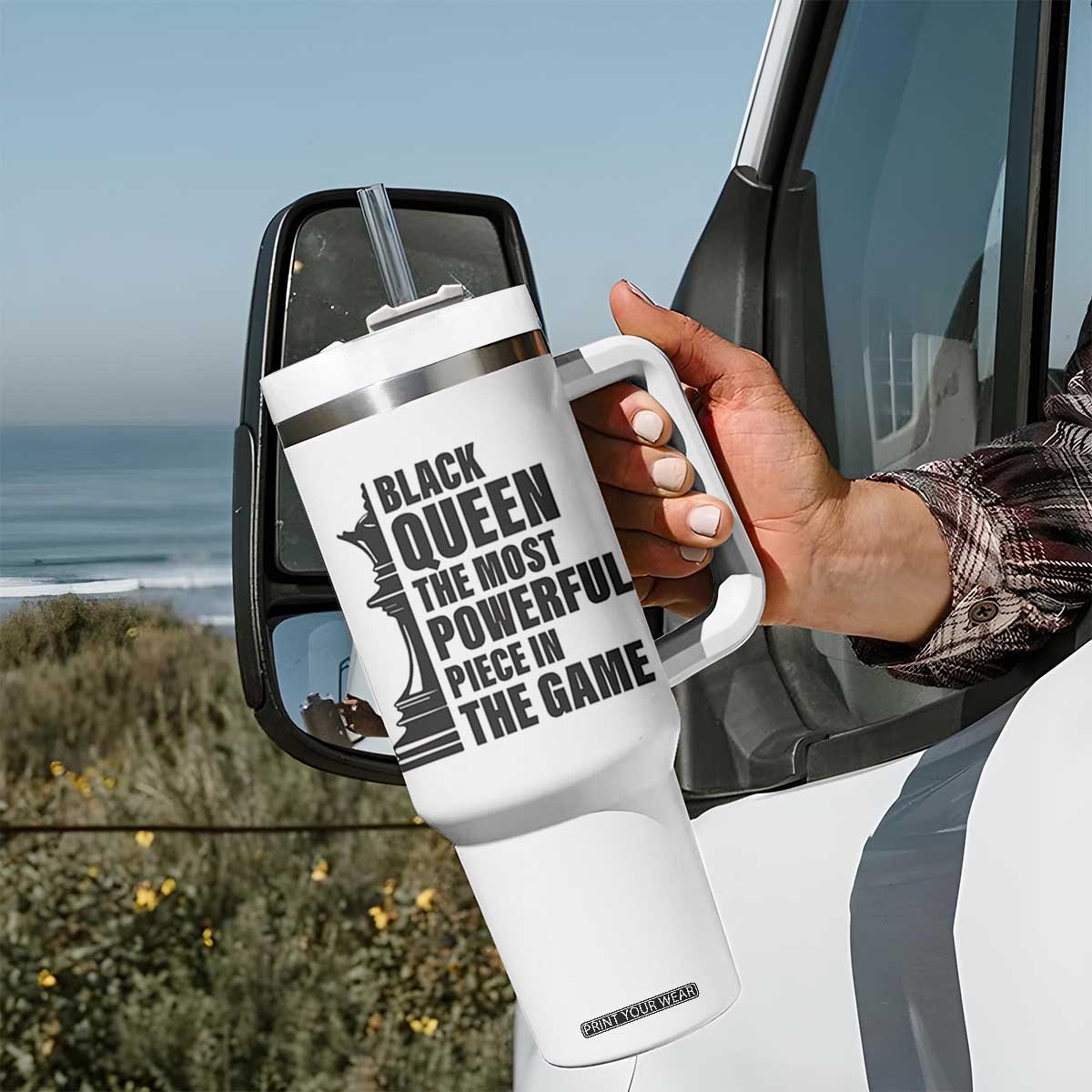 Chess Lover Tumbler With Handle Black Queen The Most Powerful Piece In The Game Checkmate TS11 Print Your Wear