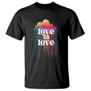 LGBTQ T Shirt Love Is Love Pride Rainbow Cloud Rain Flag TS11 Black Print Your Wear