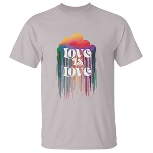 LGBTQ T Shirt Love Is Love Pride Rainbow Cloud Rain Flag TS11 Ice Gray Print Your Wear