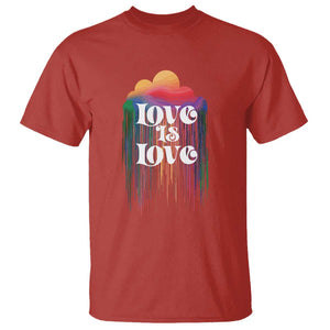 LGBTQ T Shirt Love Is Love Pride Rainbow Cloud Rain Flag TS11 Red Print Your Wear