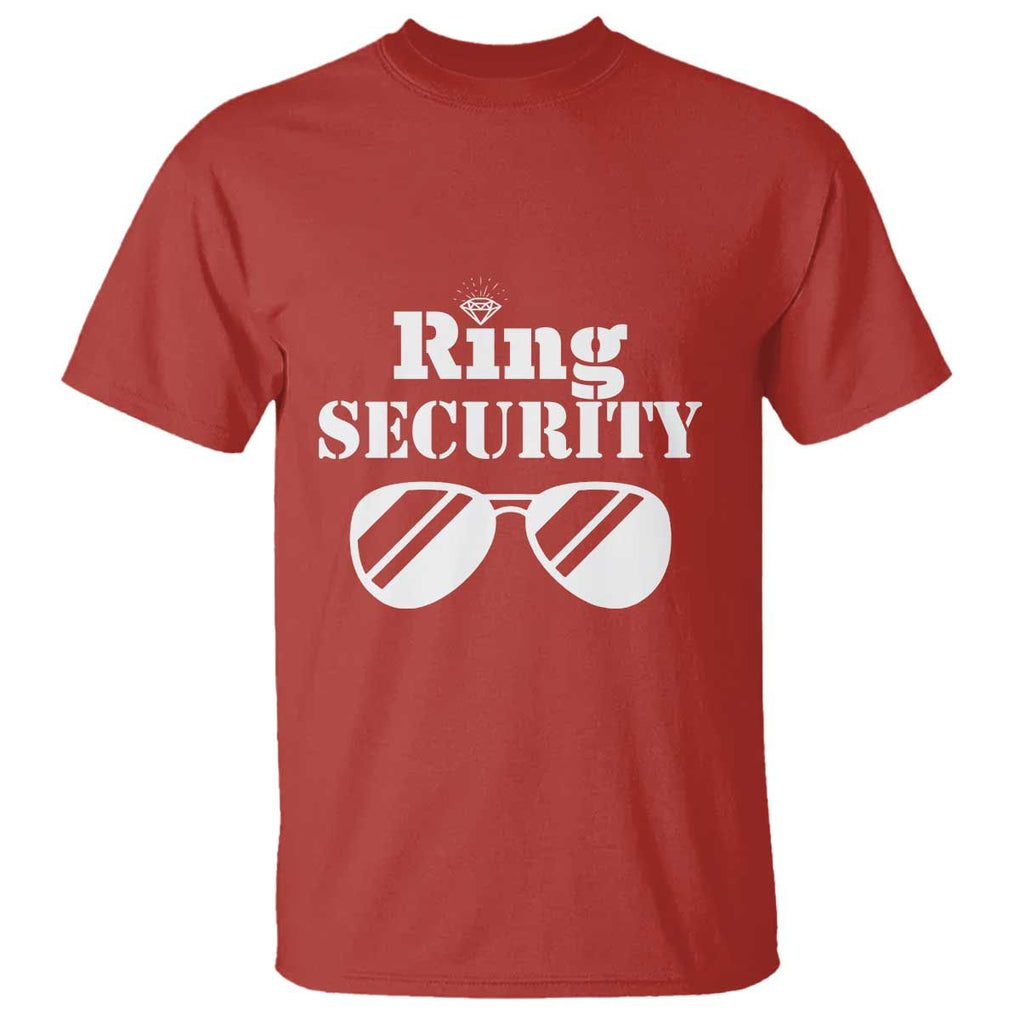 Funny Ring Security T Shirt Wedding Bearer Boy Vintage Sunglasses TS11 Red Print Your Wear