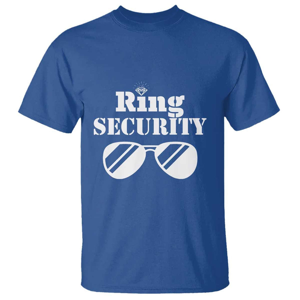 Funny Ring Security T Shirt Wedding Bearer Boy Vintage Sunglasses TS11 Royal Blue Print Your Wear