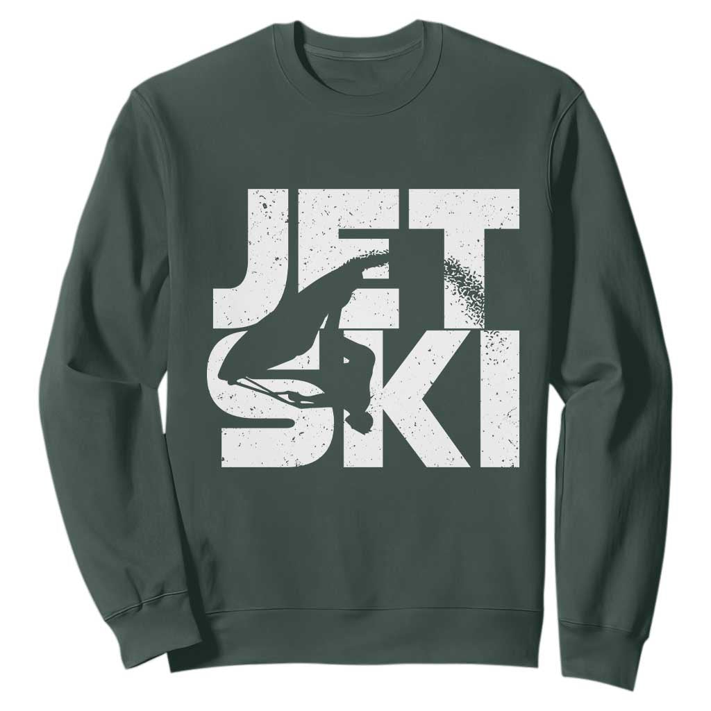 Jet Ski Rider Sweatshirt Water Sports Watercraft Skiing Jetski TS11 Dark Forest Green Print Your Wear