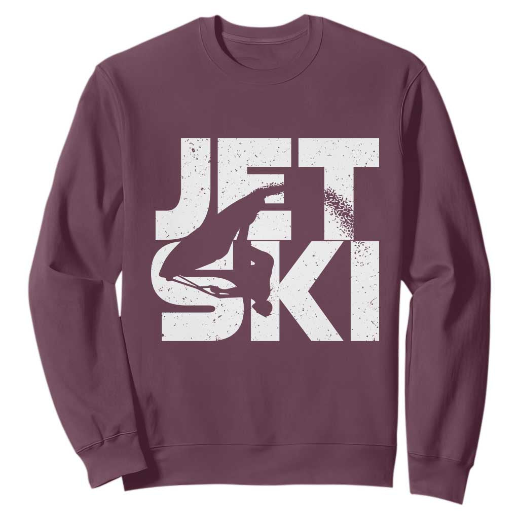 Jet Ski Rider Sweatshirt Water Sports Watercraft Skiing Jetski TS11 Maroon Print Your Wear