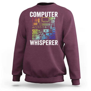 Computer Technician Sweatshirt Computer Whisperer IT Tech Support Devices TS11 Maroon Print Your Wear